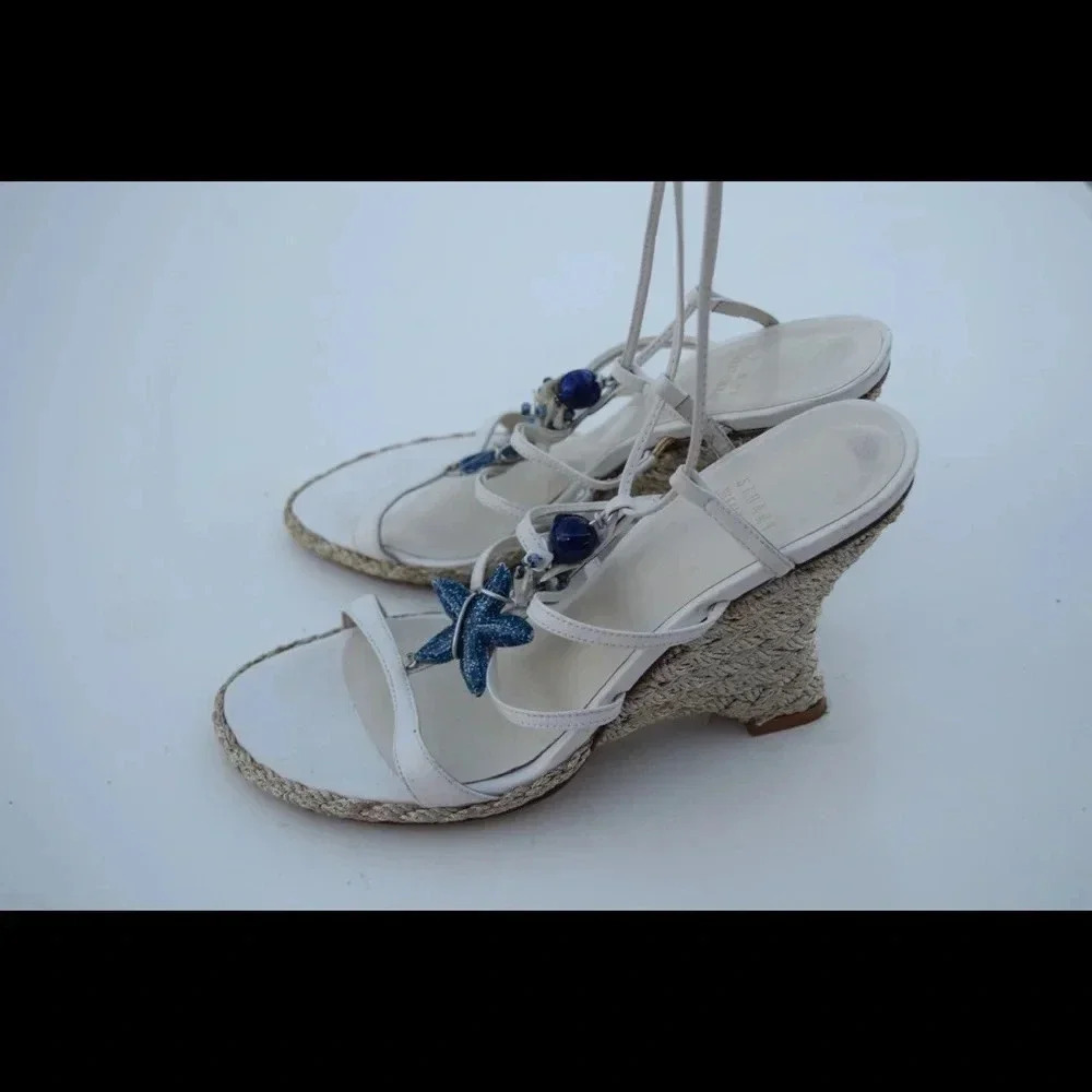 Stuart Weitzman Ankle wrap espradille wedges - Picture 2 of 8